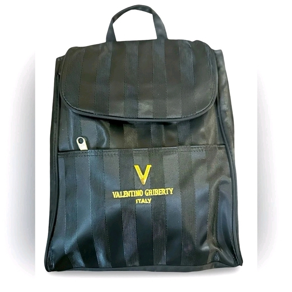 Valentino Ghiberty Back Pack Luxury Designer Limited Edition Black Striped